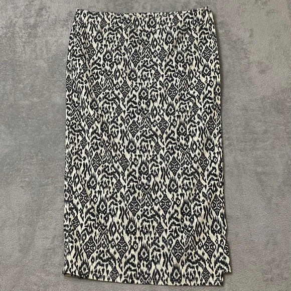 RipSkirt Hawaii Skirt Womens XL Black Cream Ikat Print Length 4 Maxi Wrap Skirt - Picture 2 of 10